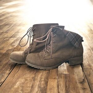 Maurices Plaid Brown Fabric